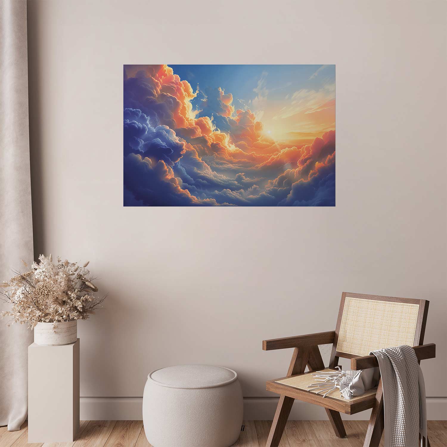 Poster - Sunset Over a Cloudy Sea: A Wonderful Symphony of Colors - Afbeelding 2