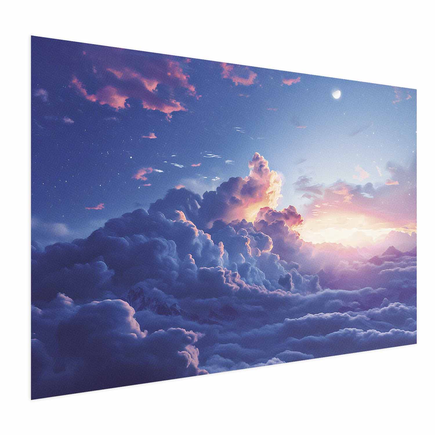 Poster - Night Concert in the Mountains: Clouds Illuminated by the Last Rays of the Sun