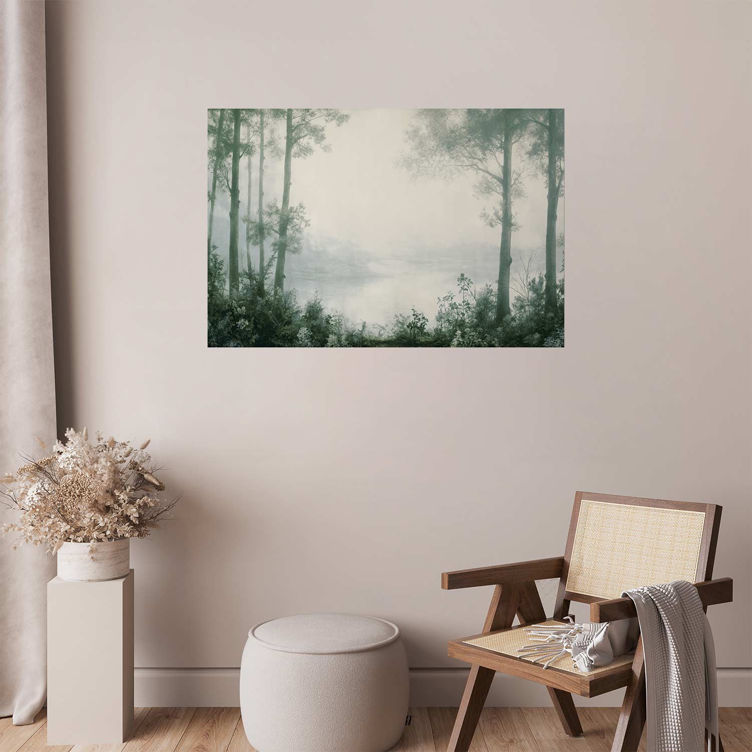 Poster - Forest and Pond in Patinated Green - Afbeelding 2