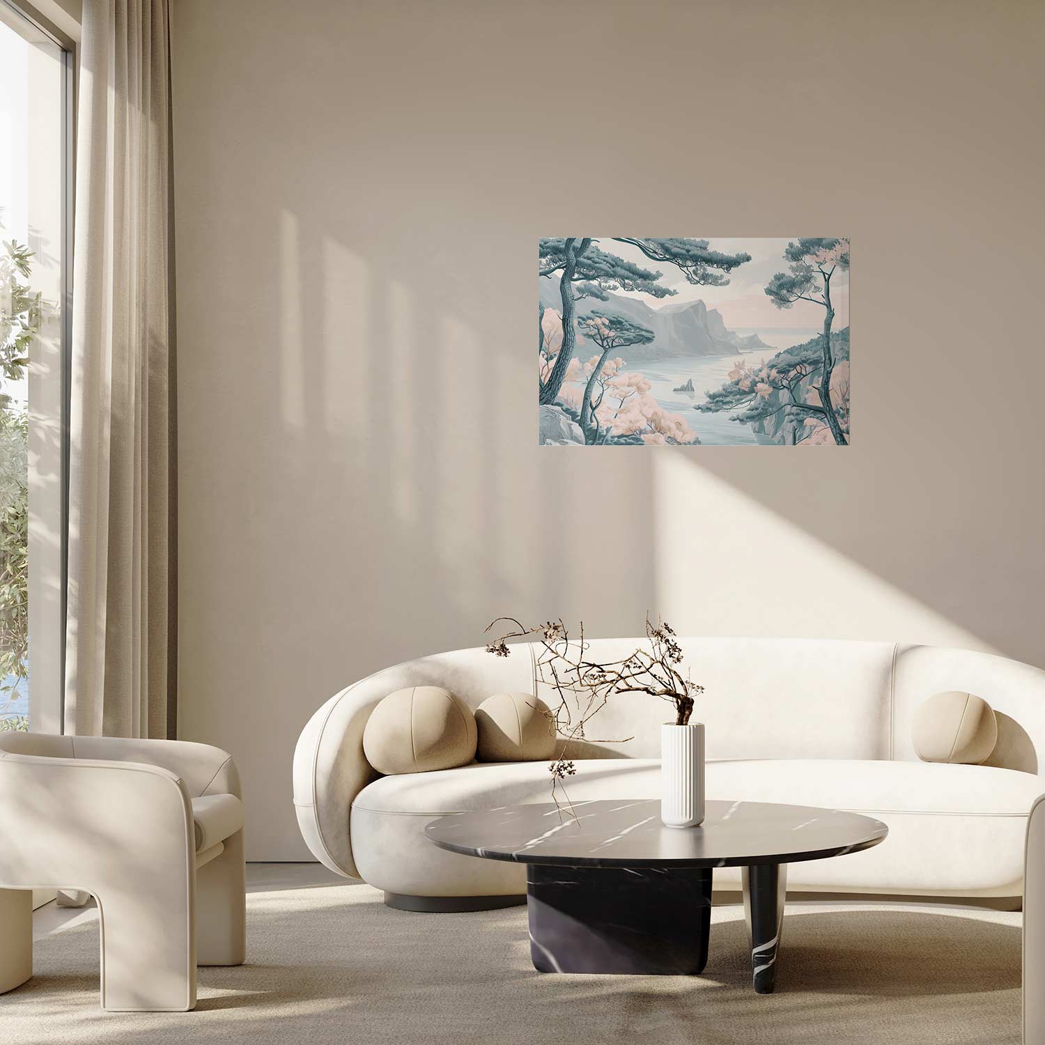 Poster - Blue Coast in Delicate Colors - Afbeelding 2