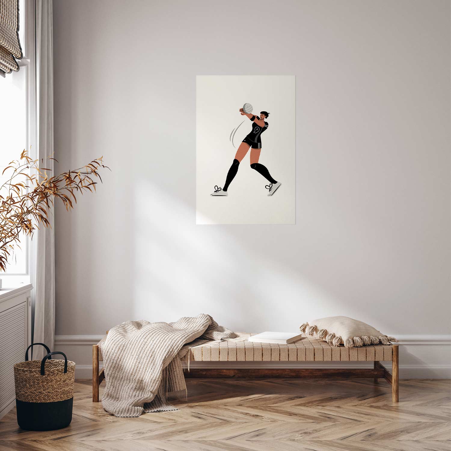 Poster - Illustration - Female Volleyball Team Player - Afbeelding 2